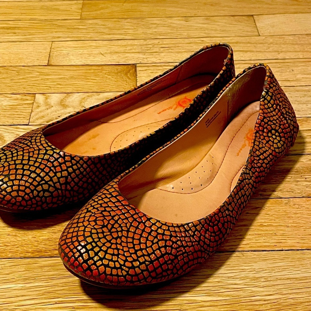 Born BOC Dressy Flats Fiery Orange Mosaic Women’s 10